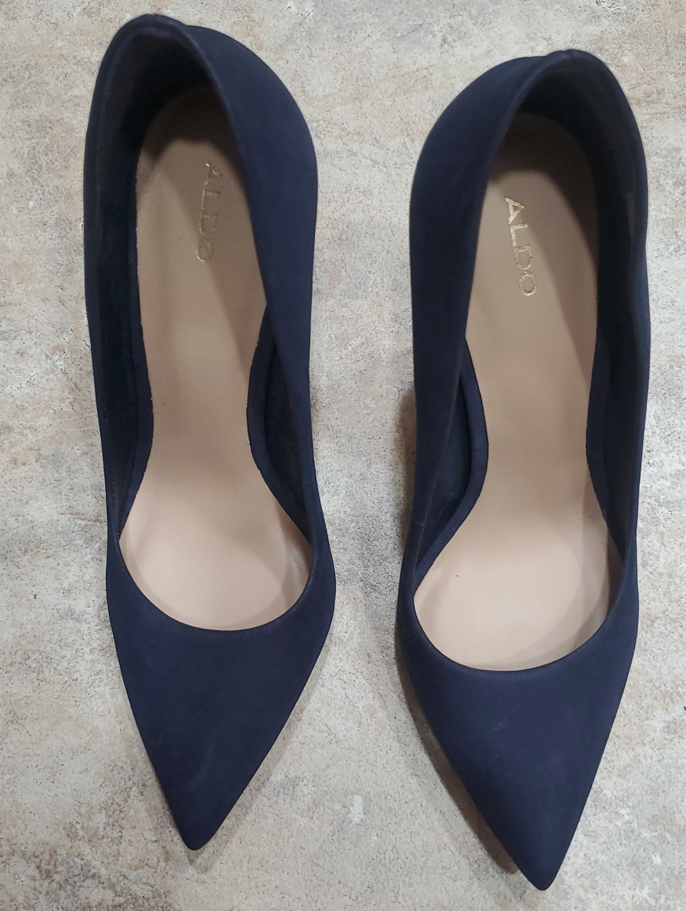 ALDO Navy Suede Pointed Toe Heels
